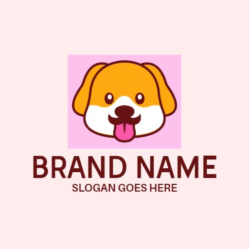 Adorable Orange Dog Featuring Playful Expression Logo Template