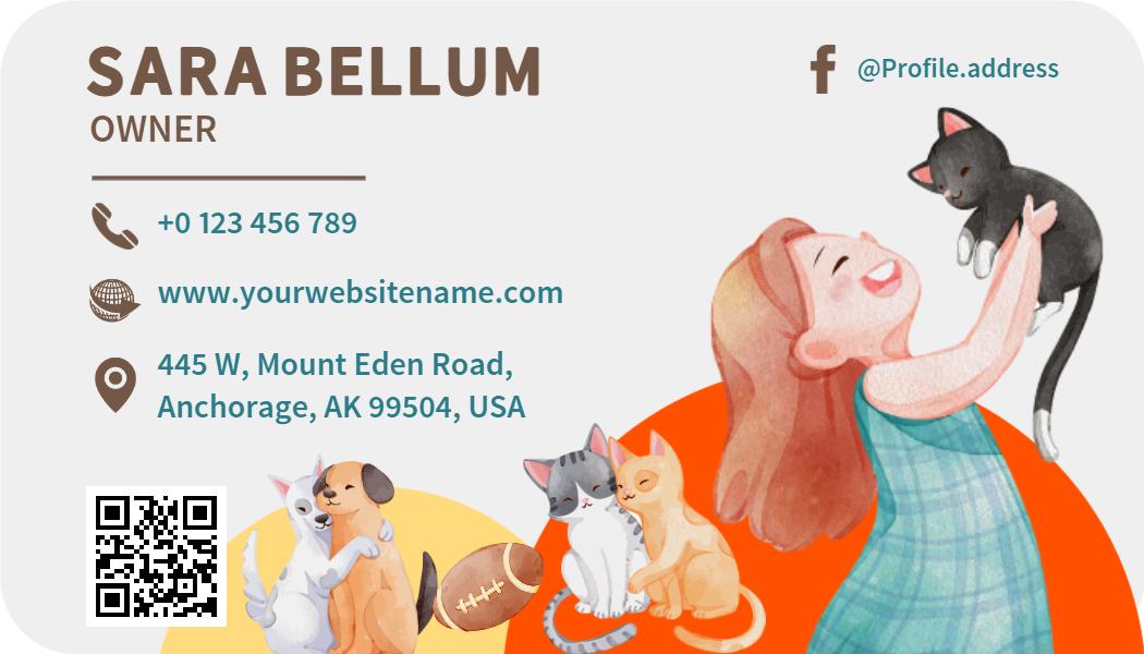 Adorable Pet Care Business Card Template