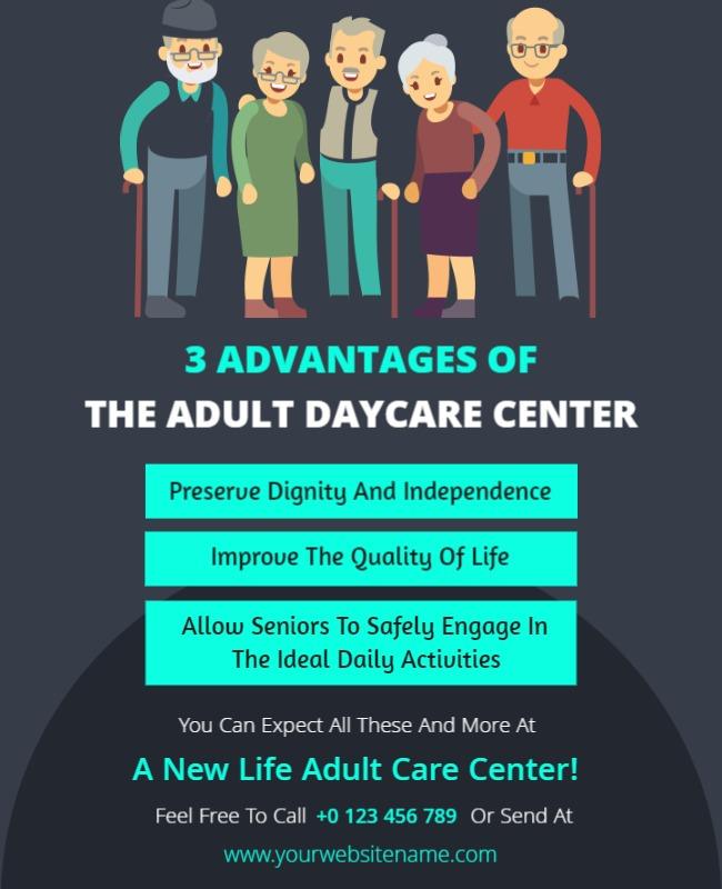 Adult Daycare Benefits Promotional Flyer Template