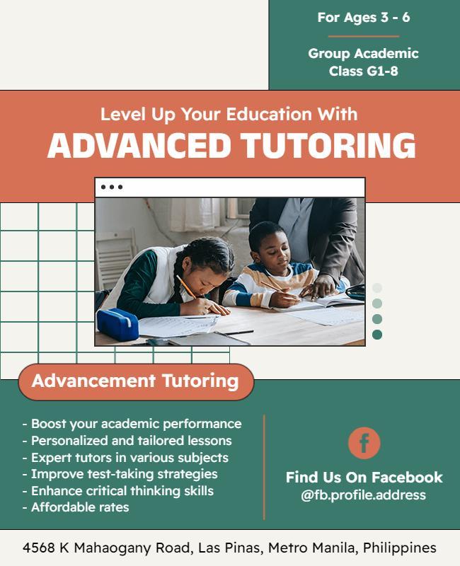 Advanced Academic Tutoring Promotion Flyer Template