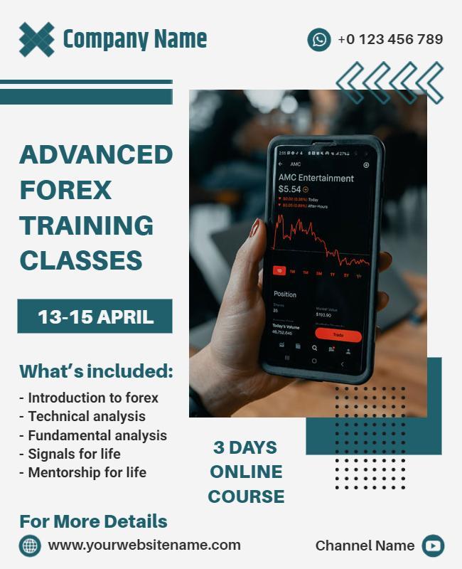 Advanced Forex Training Online Course Flyer Template