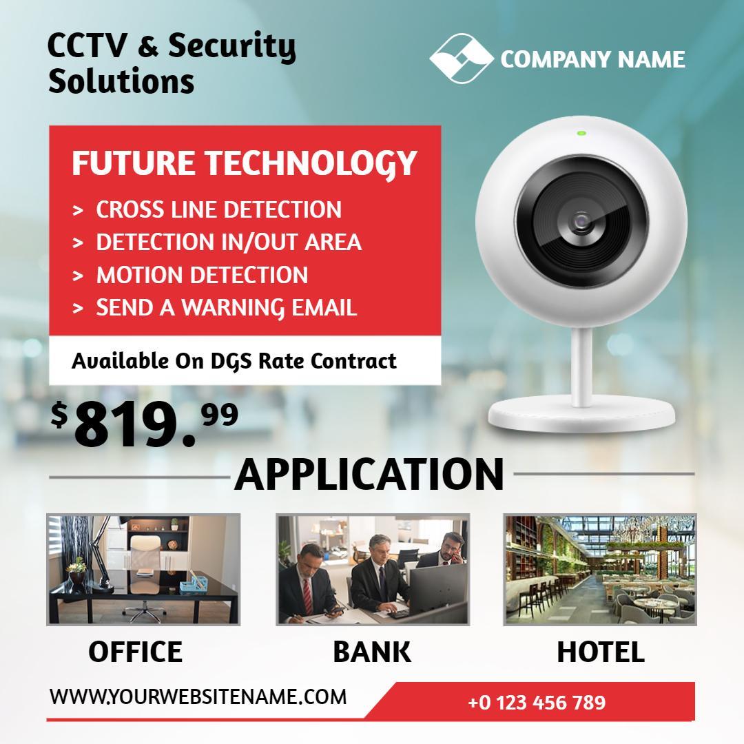 Advanced Security Solutions for CCTV with Motion Detection Ad Template