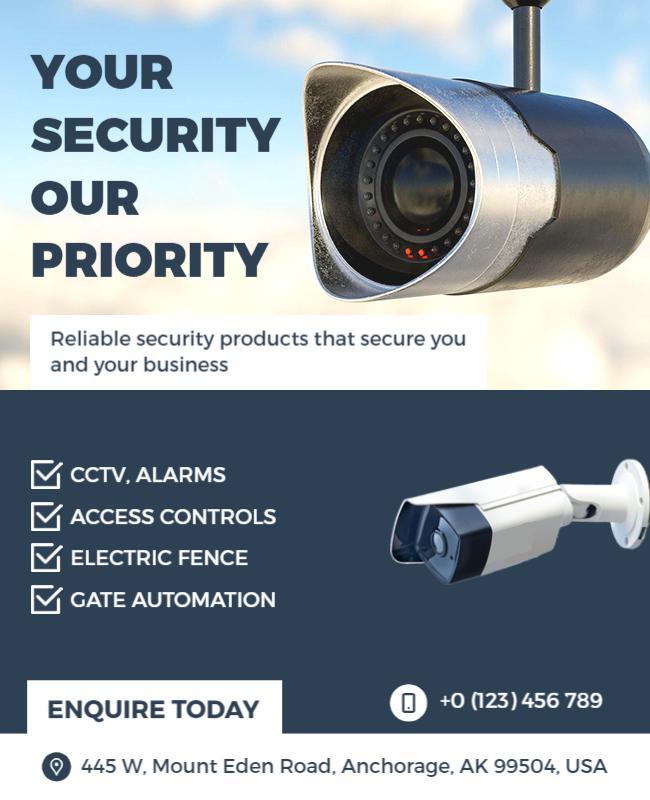 Advanced Security Solutions Promotional Flyer Template