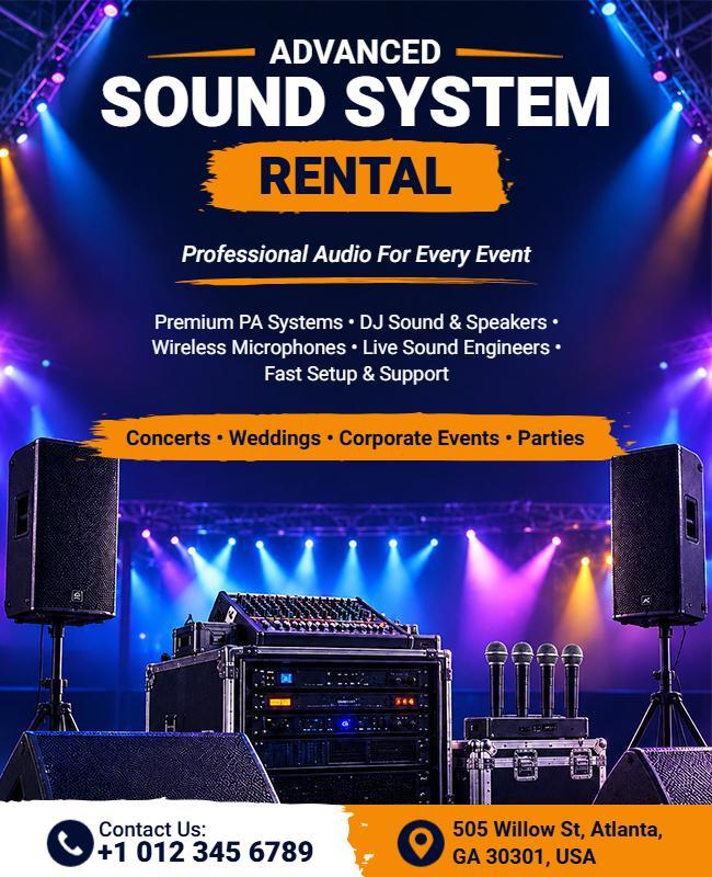 Advanced Sound System Rental Services Flyer Template