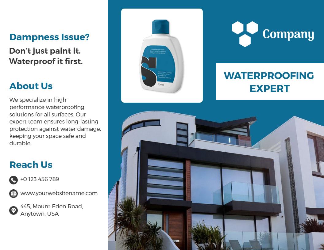 Advanced Waterproofing Solutions for Home Protection Tri Fold Brochure Template