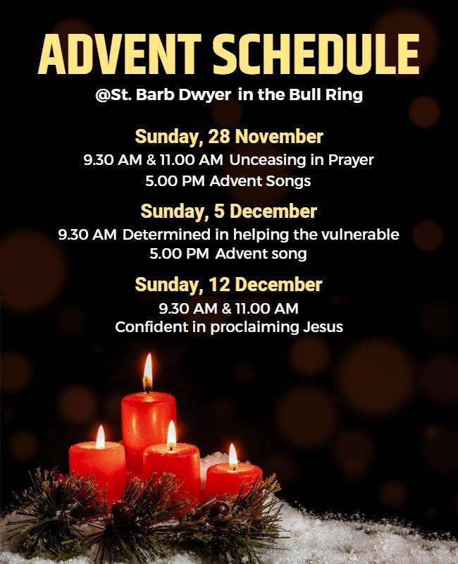 Advent Candlelight Church Event Flyer Template