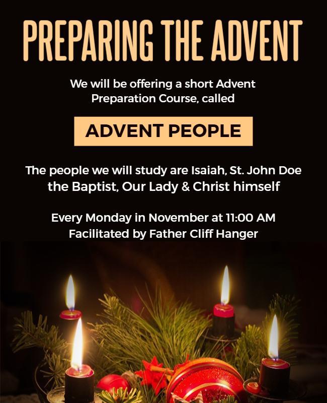 Advent Preparation Course Candlelight Flyer Template