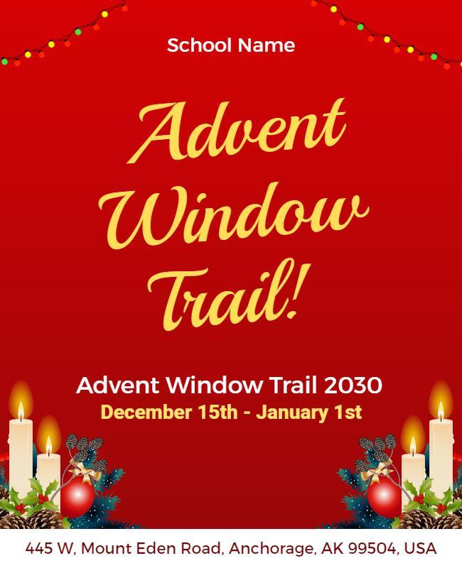 Advent Window Trail Holiday Event Flyer Template