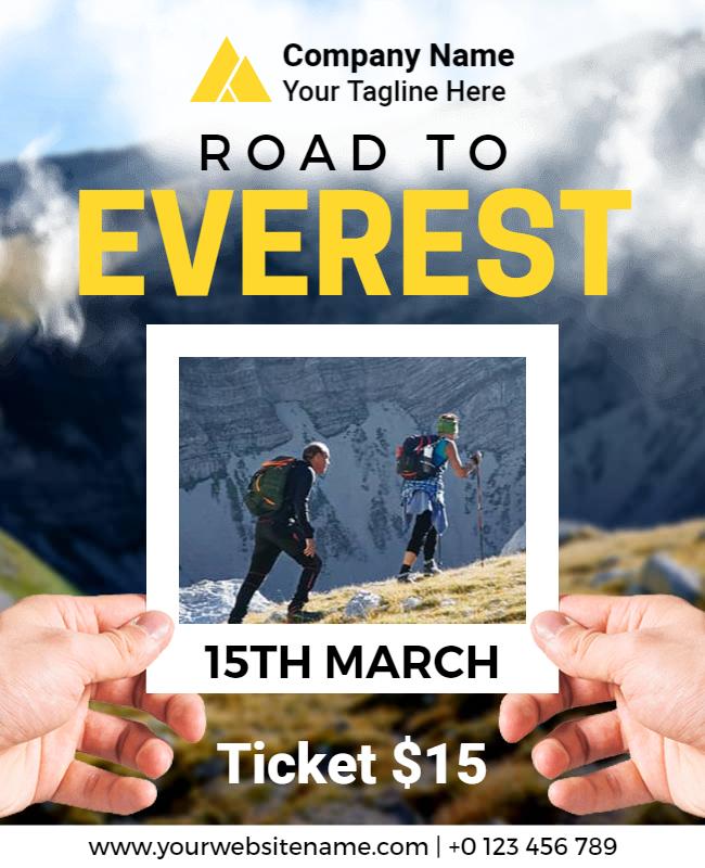 Adventure Hiking Journey to Everest Climb Poster Template