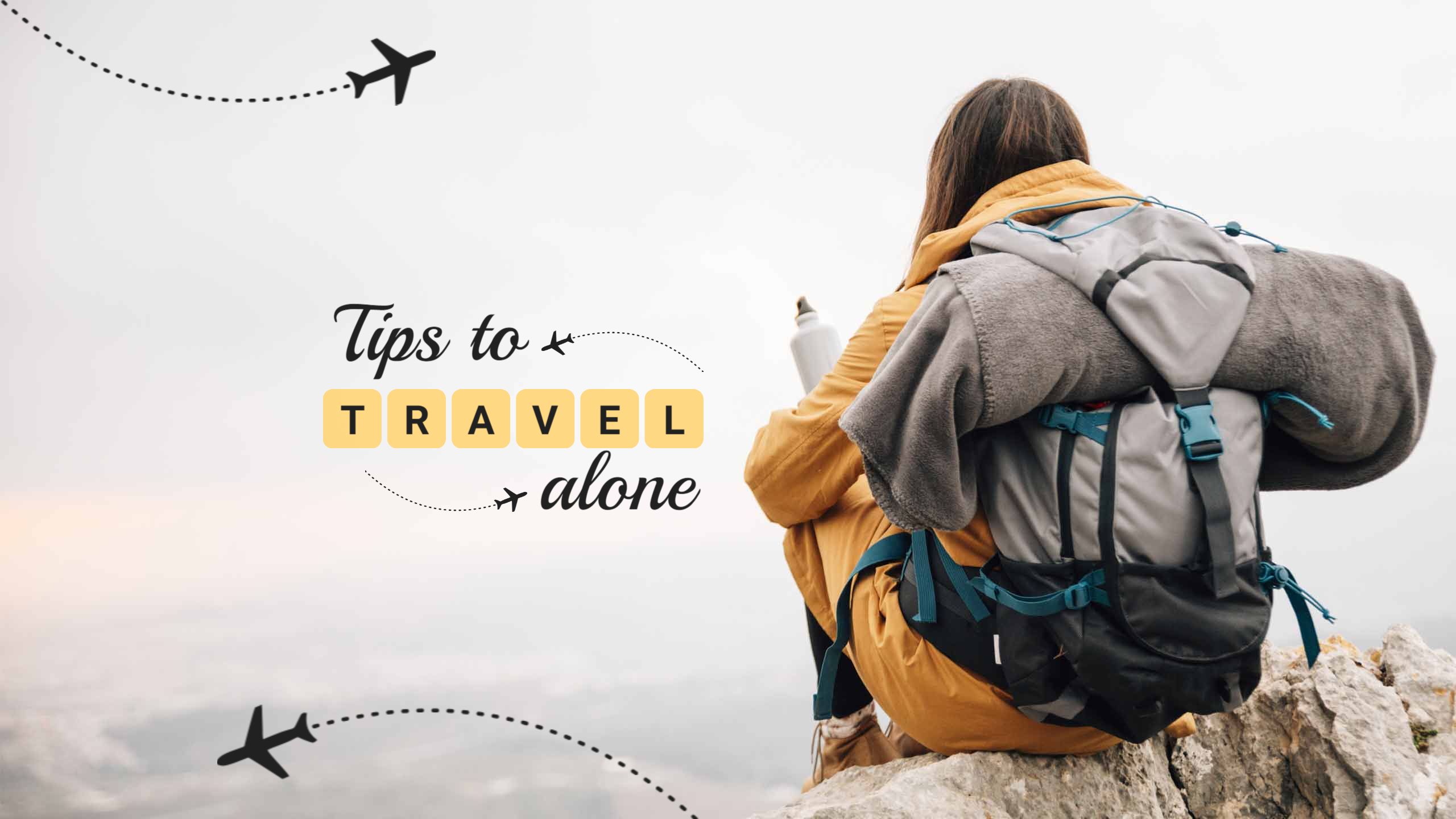 Adventure-Inspired Tips to Travel Alone on Mountain Banner Template