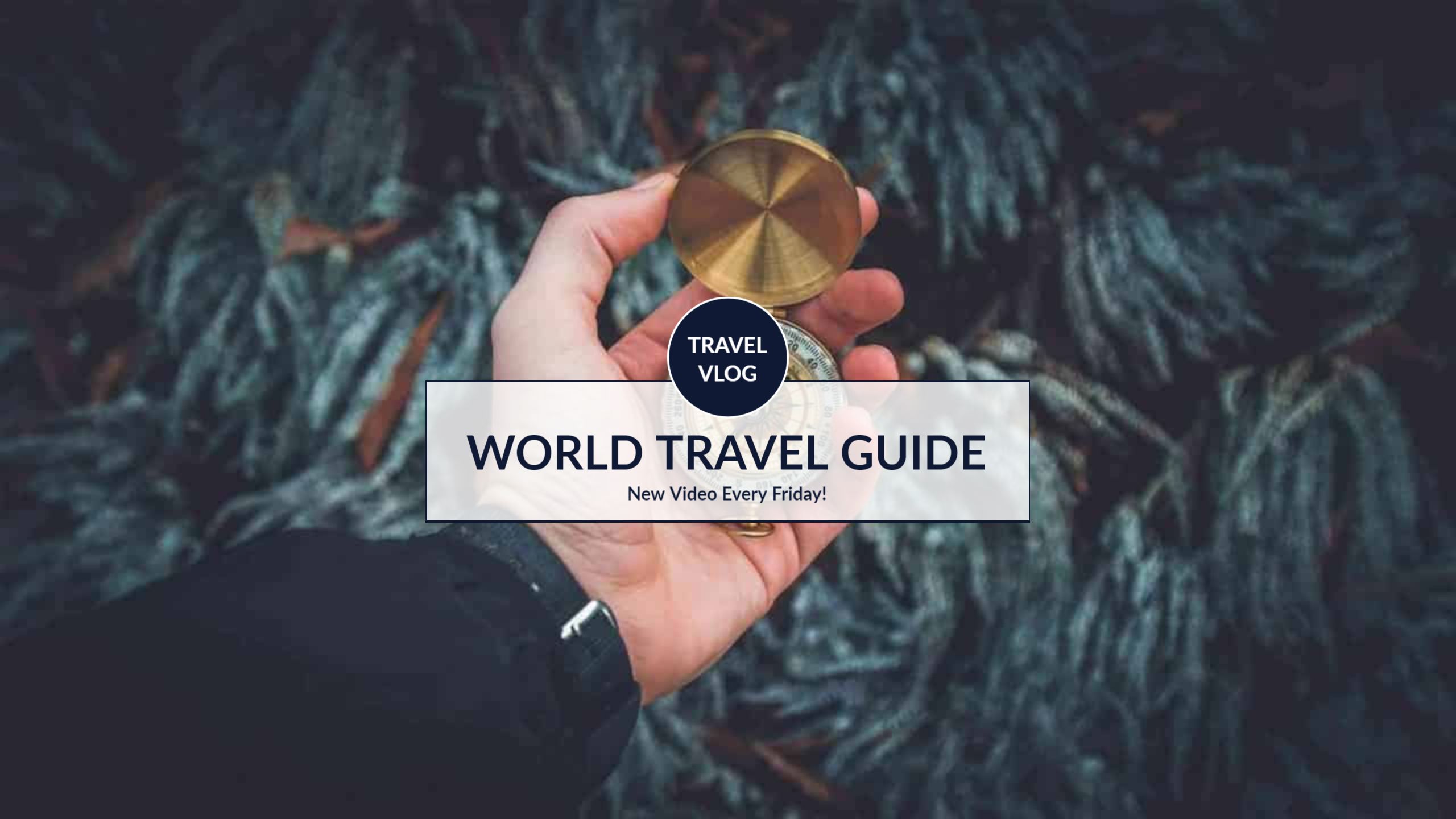 Adventure Inspiring World Travel Guide with Compass Banner Template