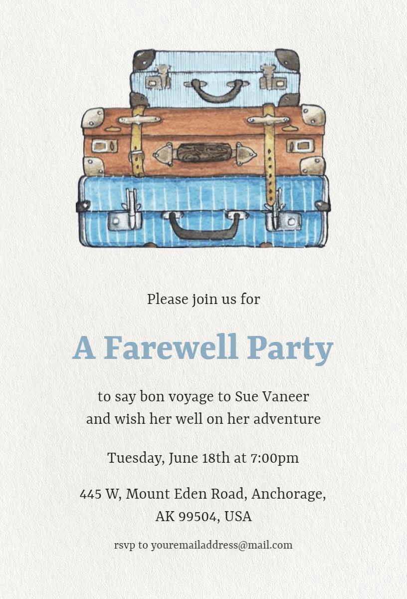 Adventure Journey Travel Farewell Party Invitation Template