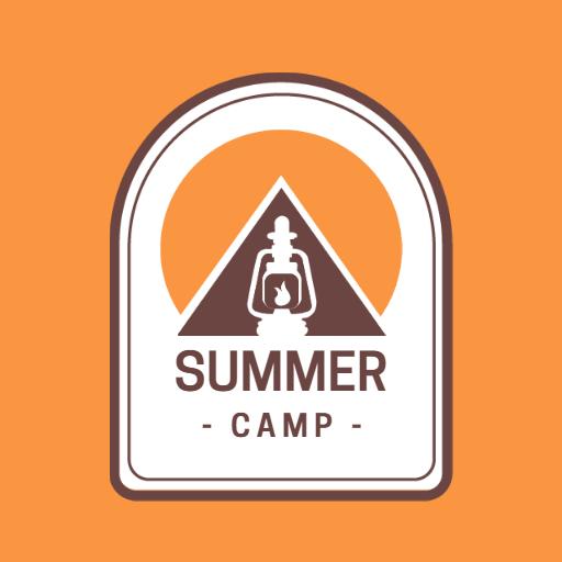Adventure Lantern and Mountain Design for Summer Camp Logo Template