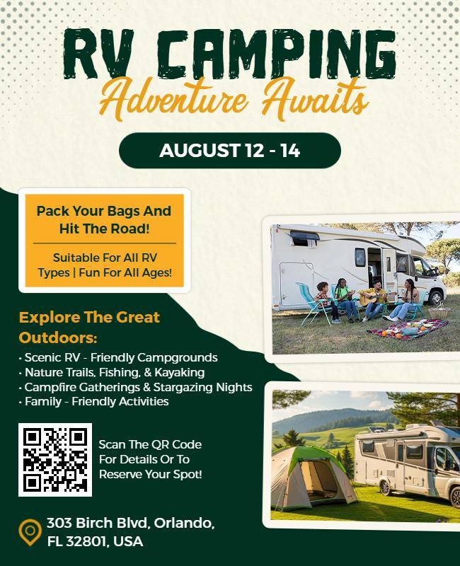 Adventure-Themed RV Camping Experience Flyer Template