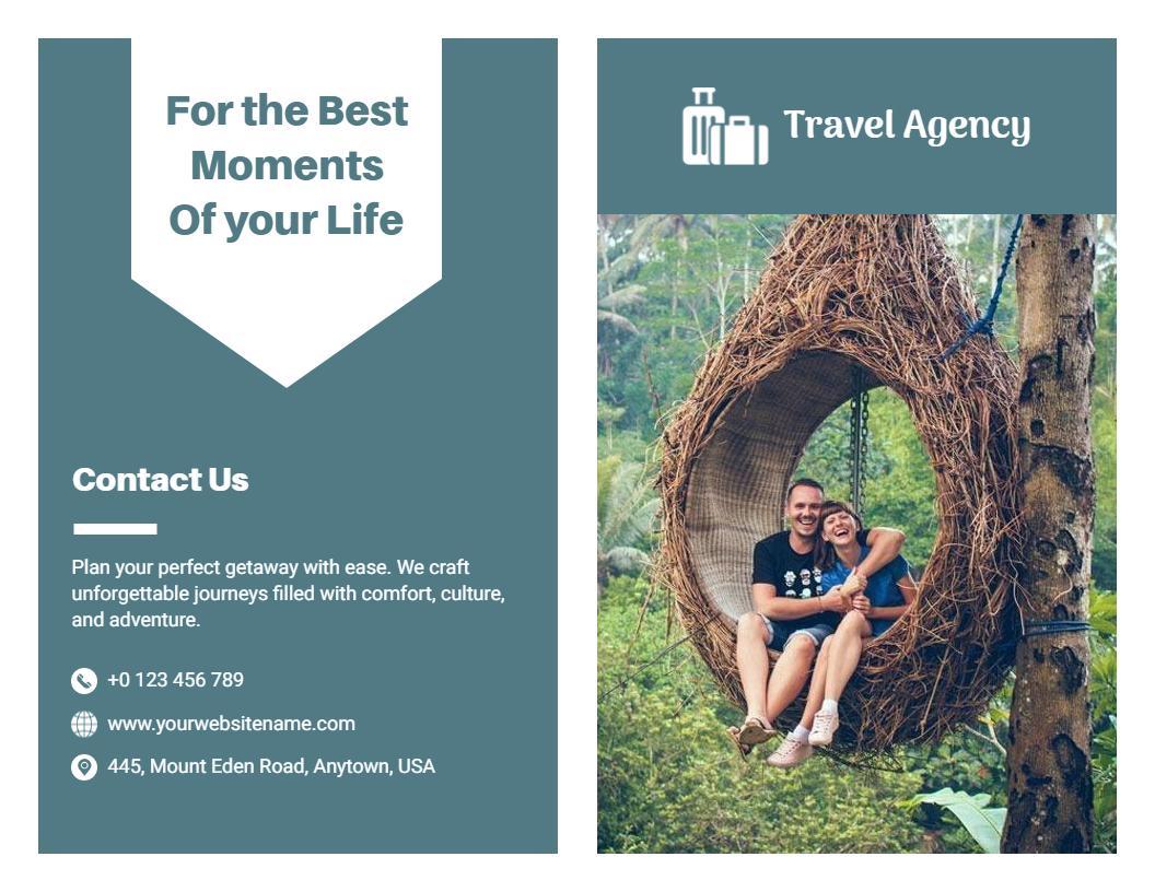 Adventure Travel Agency Guided Tours and Cultural Experiences Brochure Template