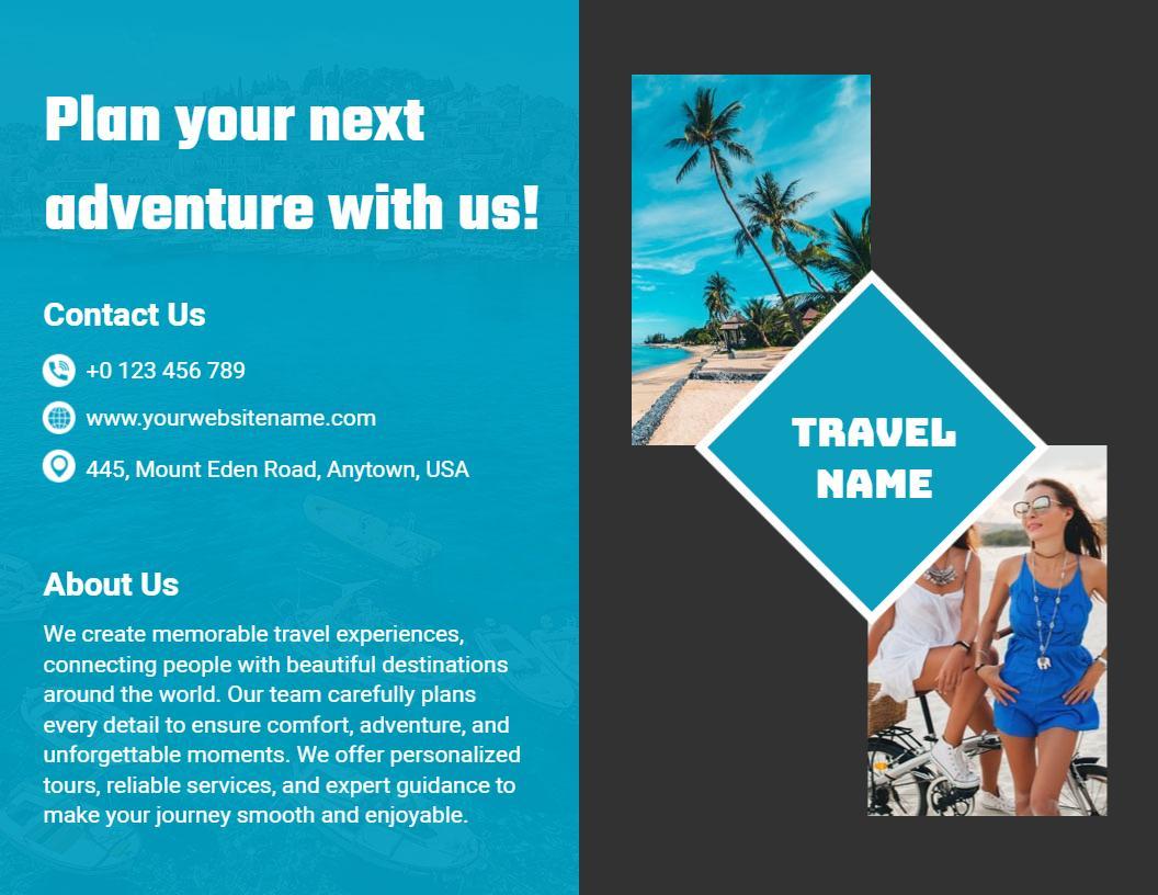 Adventure Travel Experiences and Destination Guide Brochure Template
