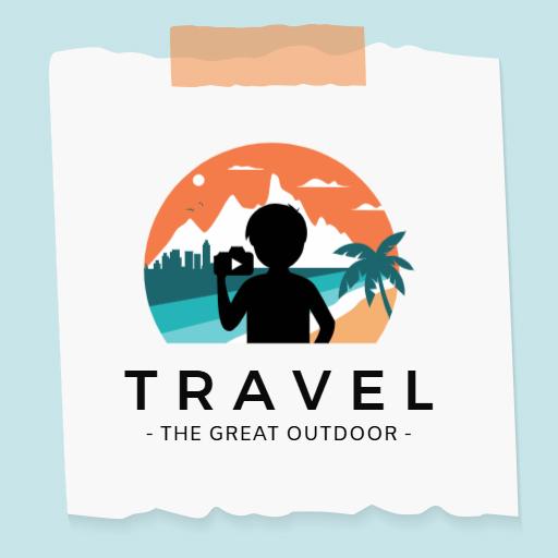 Adventure Travel Icon with Vibrant Landscape YouTube Channel Logo Template