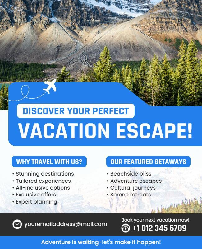 Adventure Travel Vacation Escape Flyer Template