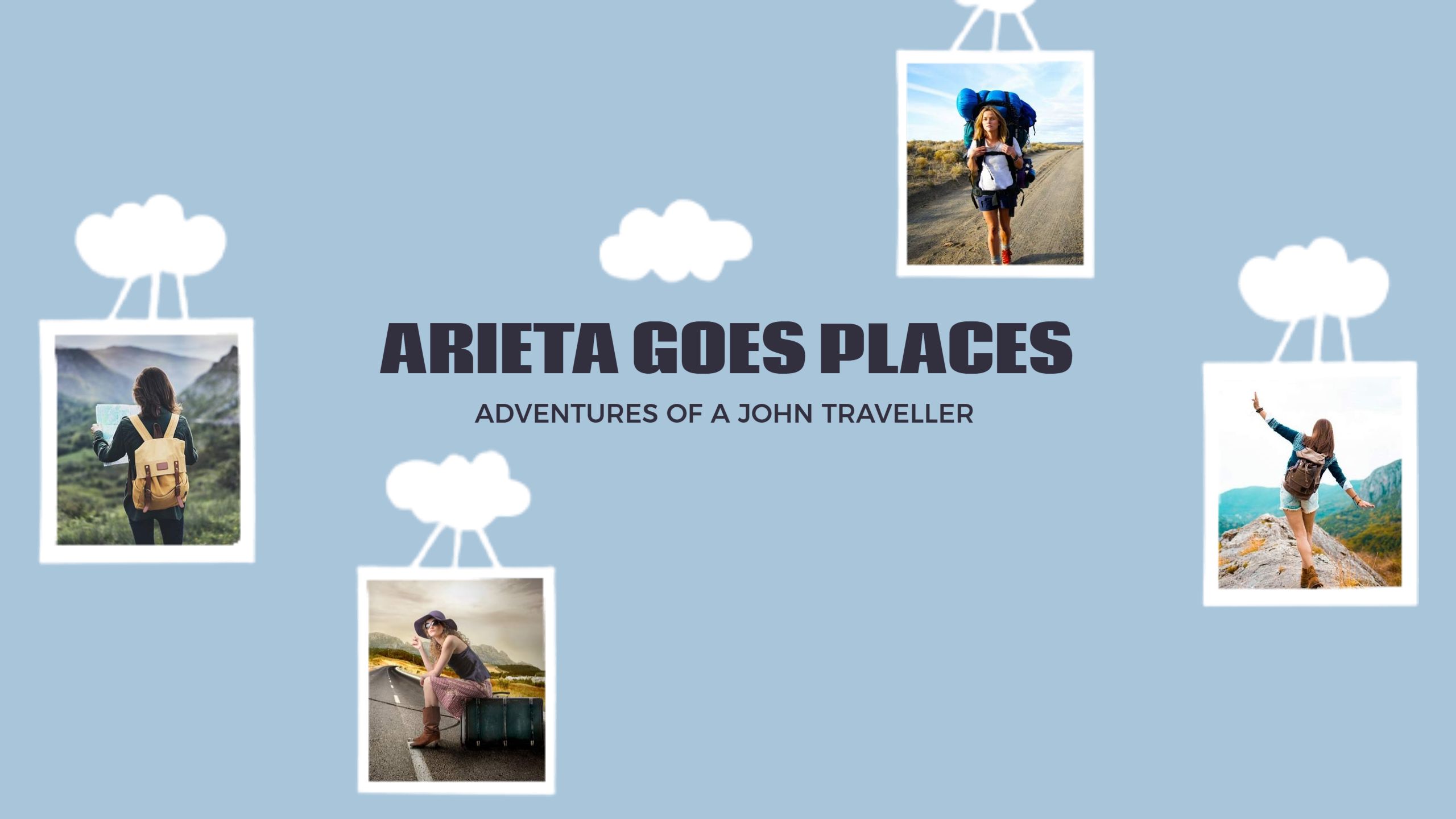 Adventurous Blue Background Travel Memories Banner Template