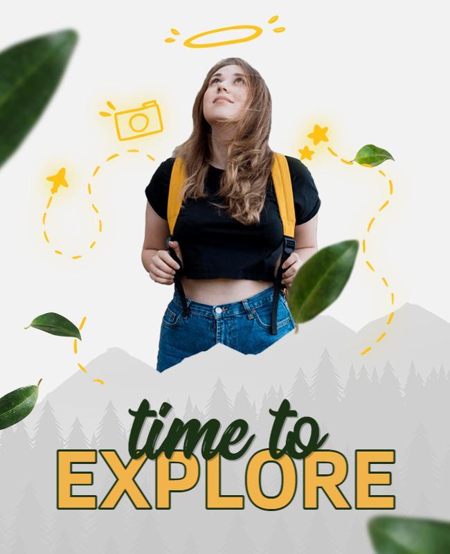 Adventurous Green Outdoor Exploration Themed Poster Template