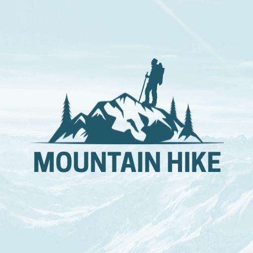 Adventurous Mountain Hiking Scene with Scenic Views Logo Template