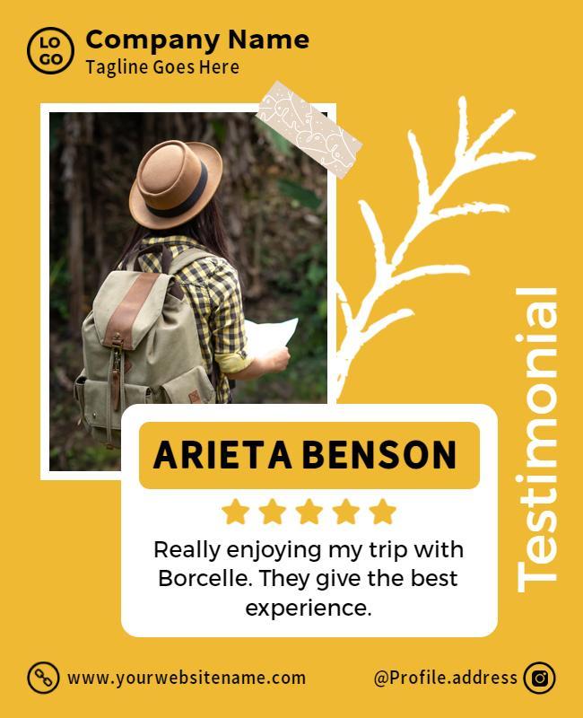 Adventurous Nature Themed Travel Testimonial Poster Template