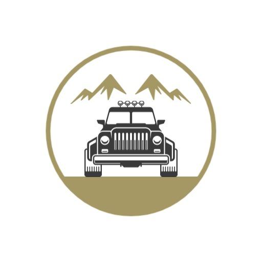 Adventurous Off-Roading Journey Through Mountains Logo Template