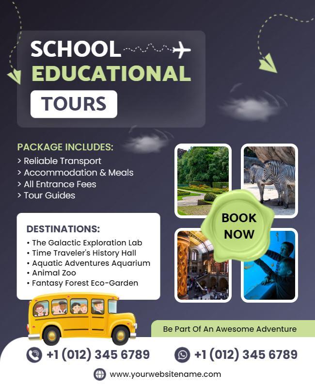 Adventurous School Educational Tours Exploration Poster Template