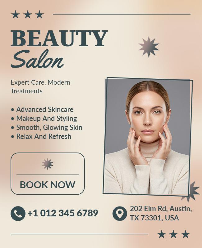 Aesthetic Beauty Salon Services Promotion Flyer Template
