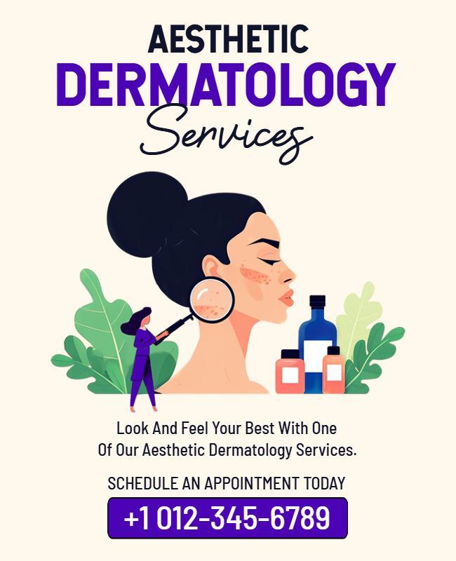 Aesthetic Dermatology Services Appointment Flyer Template