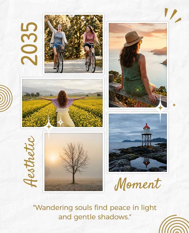 Aesthetic Travel Adventure Photo Collage Poster Template
