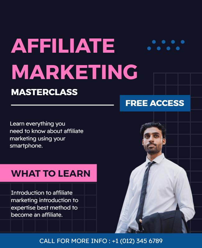 Affiliate Marketing Masterclass Smartphone Flyer Template