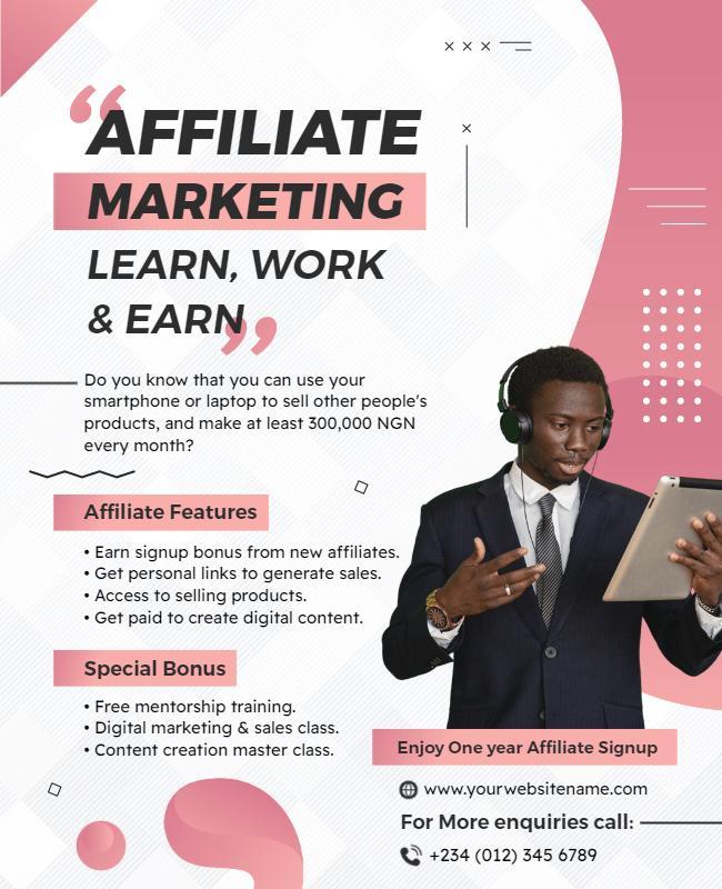 Affiliate Marketing Program Promotional Flyer Template