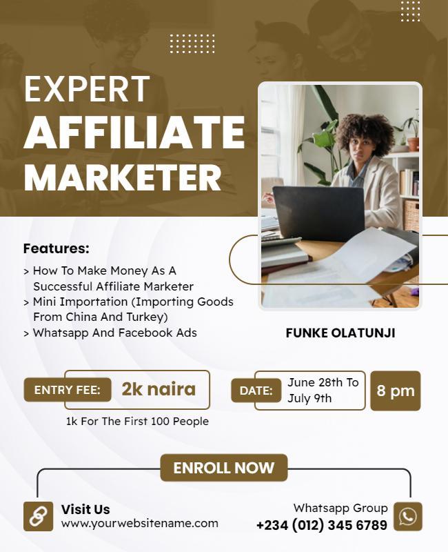 Affiliate Marketing Skills Workshop Flyer Template