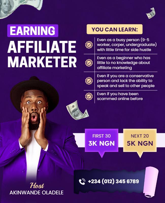 Affiliate Marketing Training Event Flyer Template