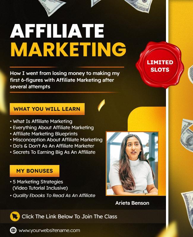 Affiliate Marketing Training Seminar Flyer Template