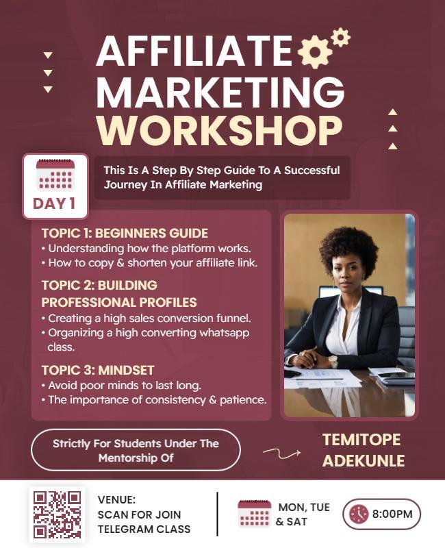 Affiliate Marketing Workshop Event Flyer Template