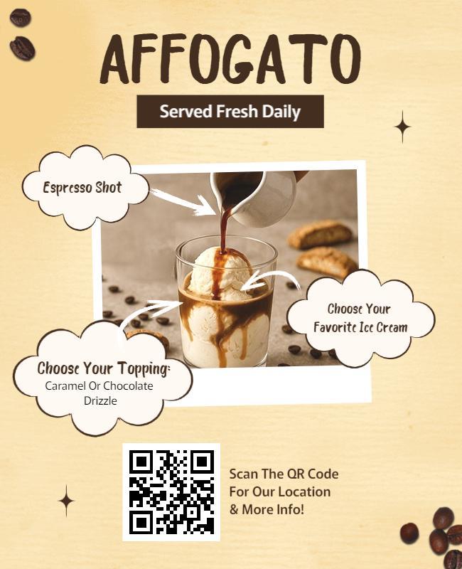 Affogato Coffee Dessert Promotional Flyer Template