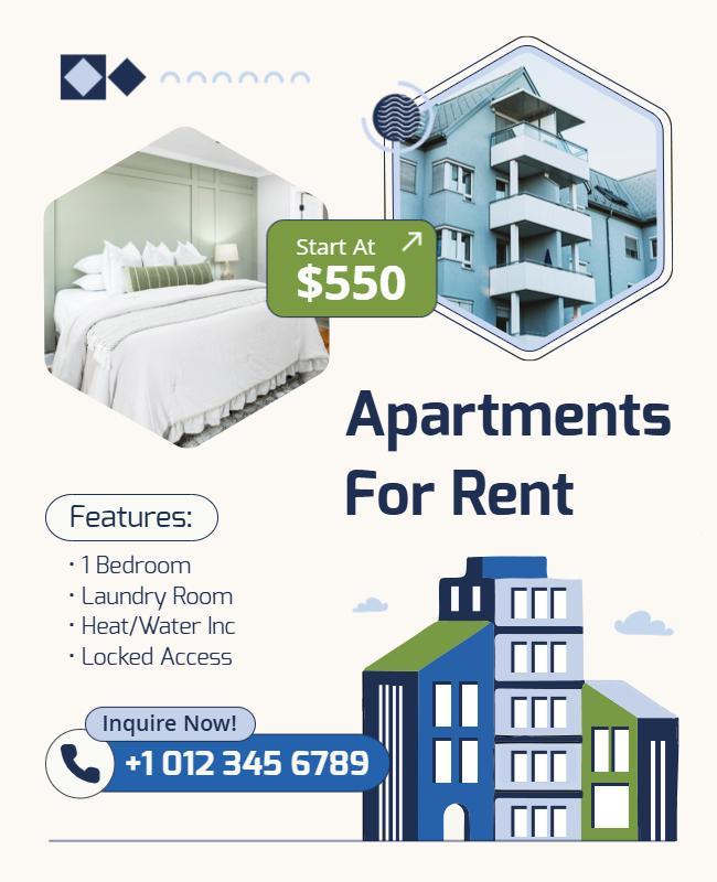 Affordable Apartment Rentals Advertising Flyer Template