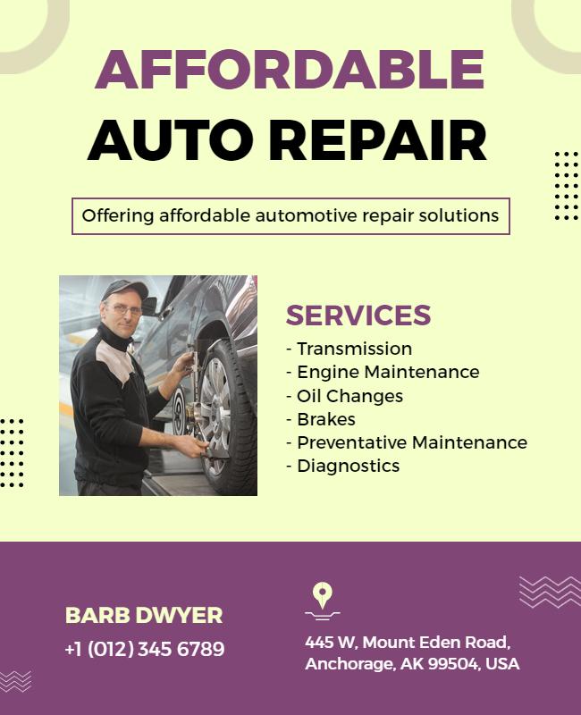 Affordable Automotive Repair Services Flyer Template