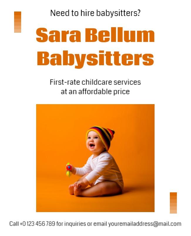 Affordable Babysitting Service Promotion Flyer Template