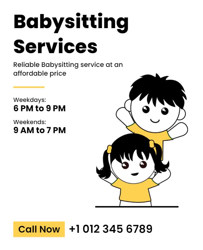 Affordable Babysitting Services Flyer Template