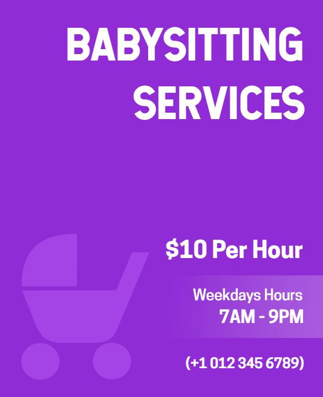 Affordable Babysitting Services Promotional Flyer Template