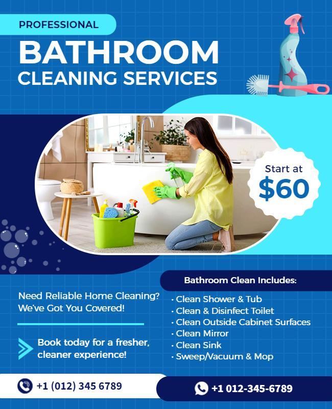 Affordable Bathroom Cleaning Services Flyer Template