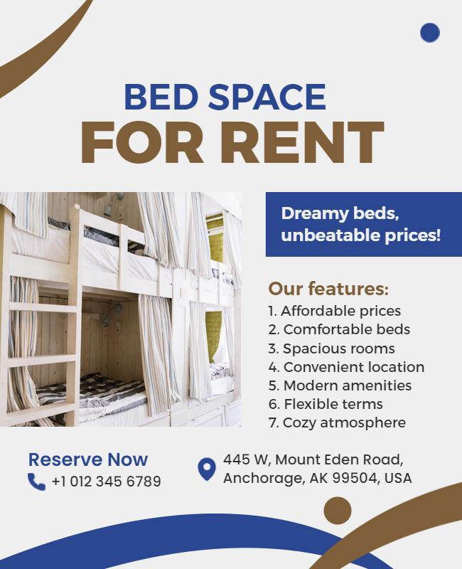 Affordable Bed Space Rental Flyer Template