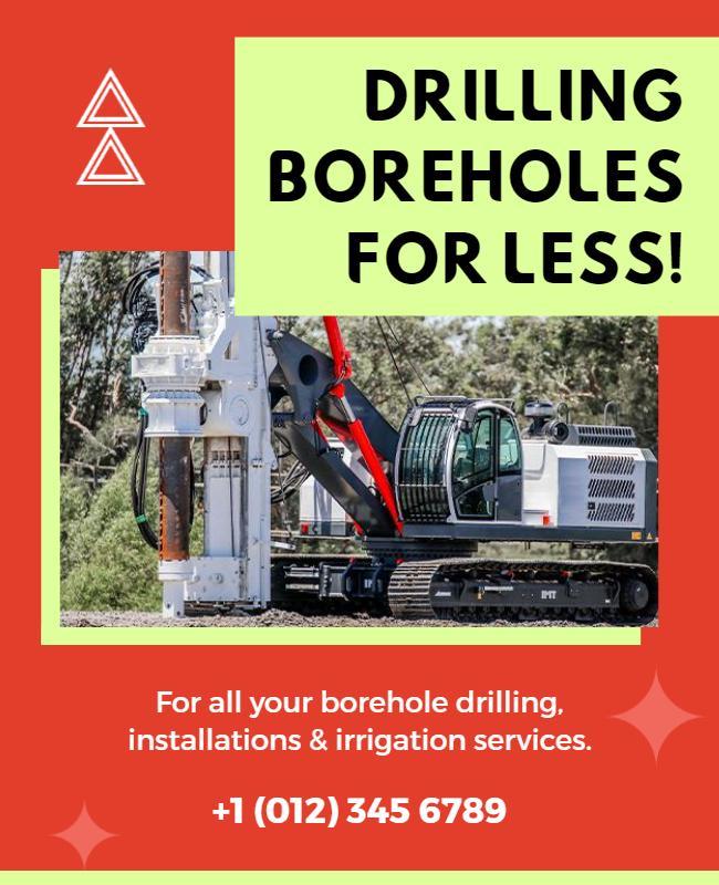 Affordable Borehole Drilling Services Promotion Flyer Template