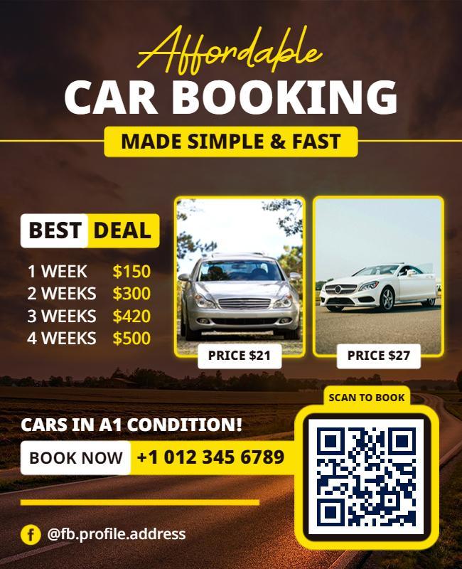 Affordable Car Booking Services Flyer Template