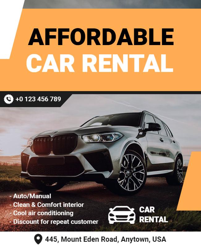 Affordable Car Rental Services Flyer Template