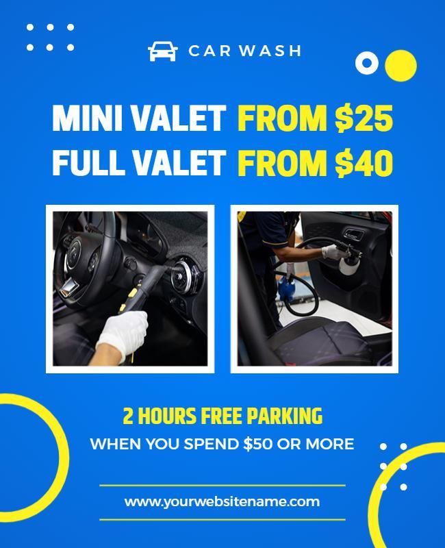 Affordable Car Wash and Valet Service Flyer Template