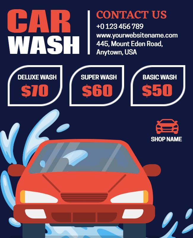 Affordable Car Wash Service Promotion Flyer Template